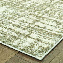 10’x13’ Ivory and Gray Abstract Strokes Area Rug