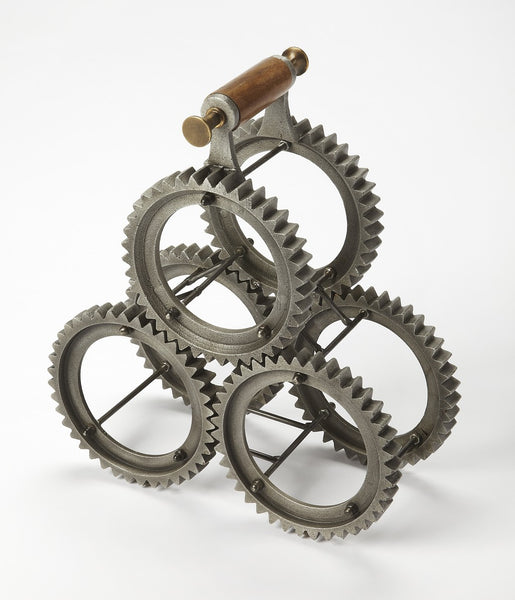 Industrial Gears Tabletop Wine Rack
