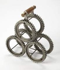 Industrial Gears Tabletop Wine Rack