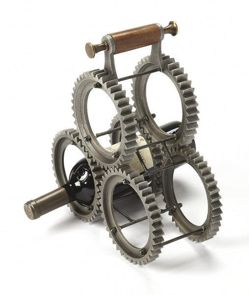 Industrial Gears Tabletop Wine Rack