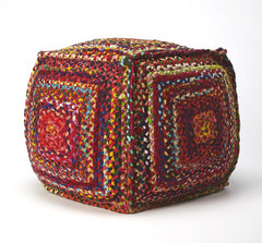Color Fiesta Braided Pouf Ottoman
