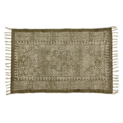 2' X 3' Putty Distressed Medallion Scatter Rug