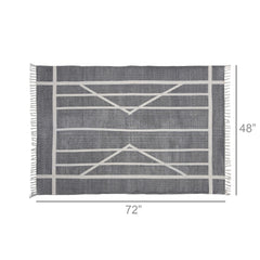 4’ x 6’ Gray and Cream Geometric Area Rug