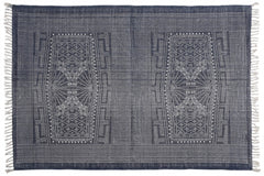 4’ x 6’ Blue and Ivory Batik Area Rug