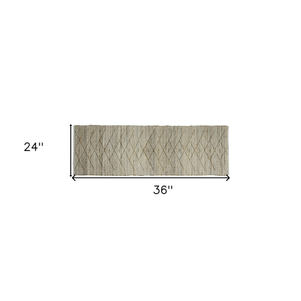 2' X 3' Beige Distressed Tribal Scatter Rug