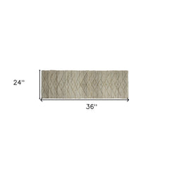 2' X 3' Beige Distressed Tribal Scatter Rug