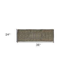 2' X 3' Black Distressed Tribal Scatter Rug