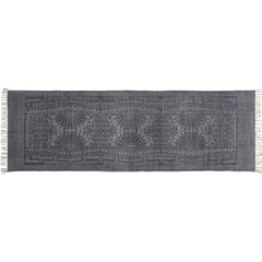 3' X 8' Blue and Ivory Batik Runner Rug