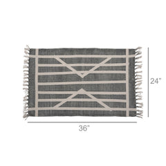 2' X 3' Gray and Cream Geometric Scatter Rug