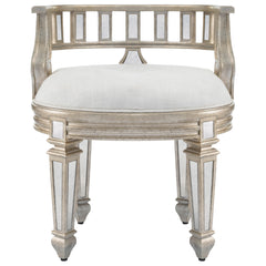 Mirrored Crescent Vanity Stool