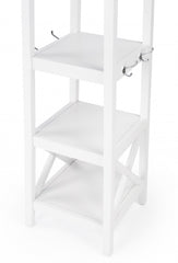Fenya White  Coat Rack with Shelves
