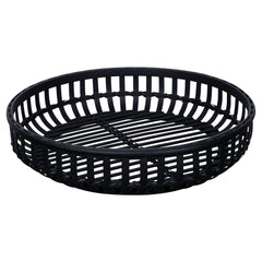 Black Round Rattan Decorative Tray