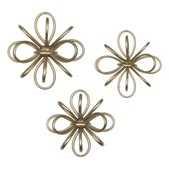 Set of Three Gold  Metallic Starburst Wall Decor