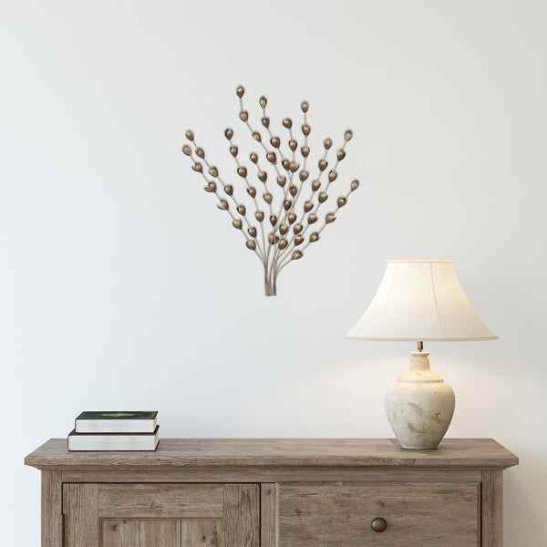 Gold Metal Leaf Bunch Wall Decor