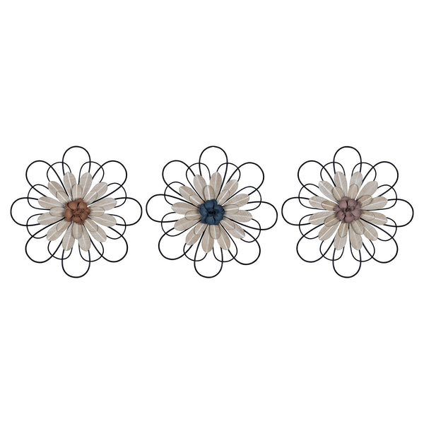 Black Metal Floral Wall Decor