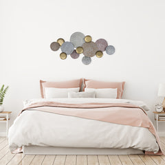 Pink and Gold Metal Plate Wall Decor