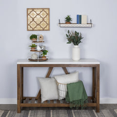 Pale Yellow and Natural Quatrefoil Wall Plaque