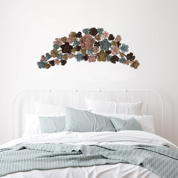 Multicolor Arched Floral Wall Decor