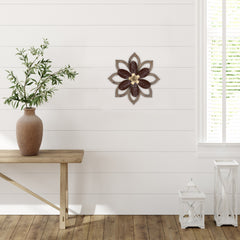 Maroon Layered Floral Wall Decor