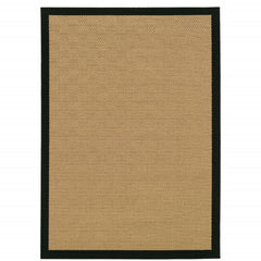 4’x6’ Beige and Black Plain Indoor Outdoor Area Rug