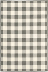 8’x11’ Gray and Ivory Gingham Indoor Outdoor Area Rug