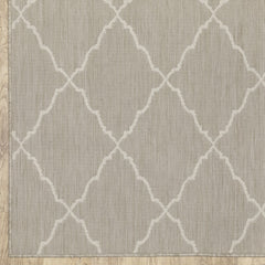 10’x13’ Gray and Ivory Trellis Indoor Outdoor Area Rug