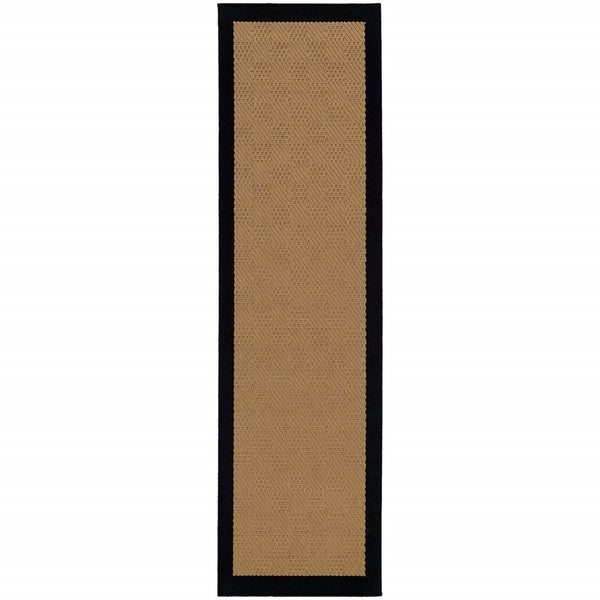 2’x3’ Beige and Black Plain Indoor Outdoor Scatter Rug