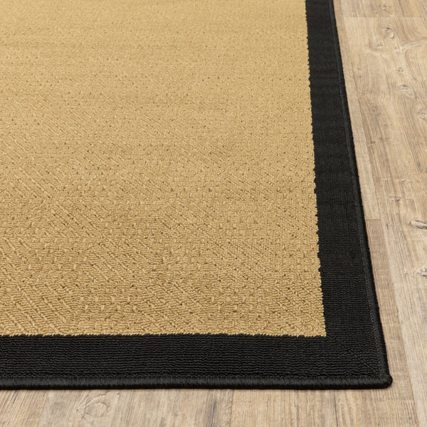 2’x3’ Beige and Black Plain Indoor Outdoor Scatter Rug