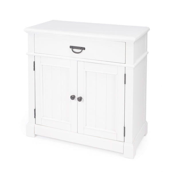 Alek White Solid Wood Chest with Storage
