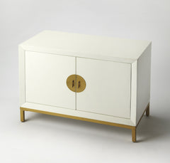 Monika White & Gold Accent Chest