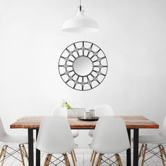 Metal Arch Design Round Wall Mirror