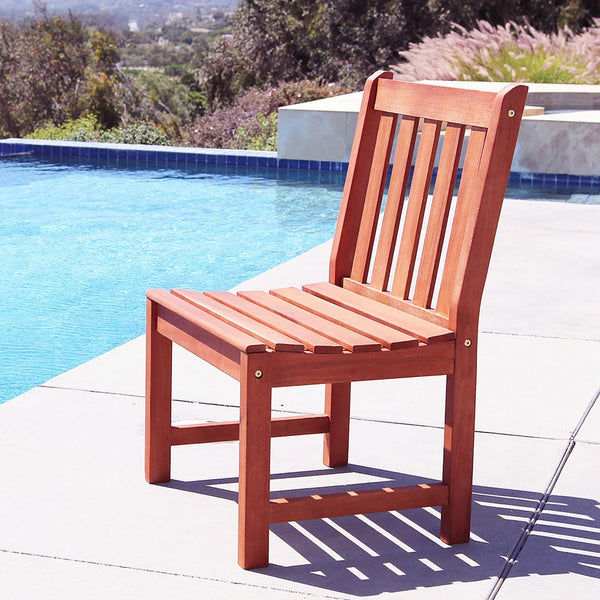 Brown Outdoor Armless Chair