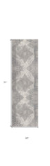 2’ x 6’ Gray Distressed Medallion Area Rug