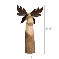 Jumbo Wood and Metal Moose Sculpture
