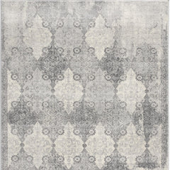 4’ x 6’ Gray Distressed Trellis Pattern Area Rug