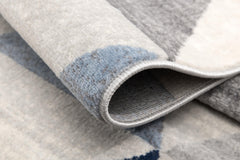 2’ x 13’ Navy Blue Geometric Diamond Runner Rug