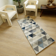 2’ x 3’ Navy Blue Geometric Diamond Scatter Rug