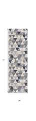 2’ x 6’ Navy Blue Geometric Diamond Area Rug