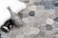 2’ x 8’ Navy Blue Cobblestone Pattern Runner Rug