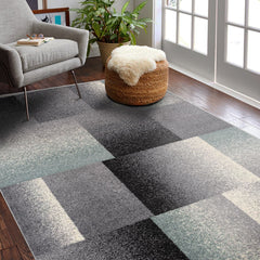 5' x 8’ Gray Modern Geometric Area Rug