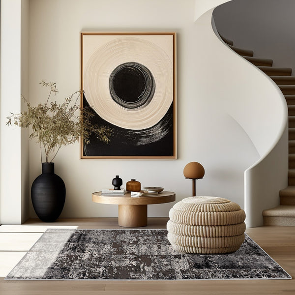 8’ x 11’ Gray Modern Abstract Area Rug