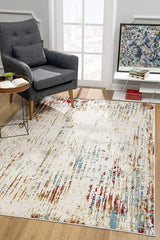 2’ x 8’ Beige Modern Abstract Runner Rug
