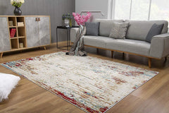 8’ x 11’ Beige Modern Abstract Area Rug