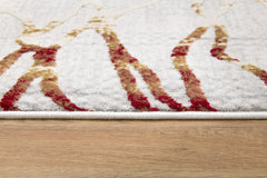 4’ x 6’ Gold and Ivory Abstract Branches Area Rug