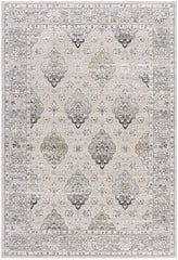 2’ x 20’ Cream and Gray Decorative Runner Rug