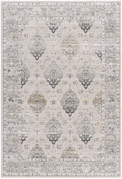 2’ x 8’ Cream and Gray Decorative Runner Rug