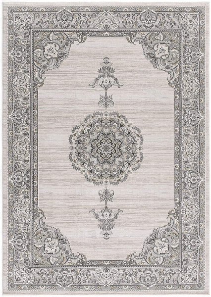 2’ x 20’ Gray Decorative Medallion Runner Rug