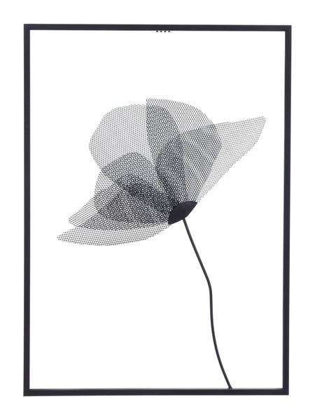 Matte Black Modern Bloom Wall Art