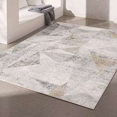 4’ x 6’ Gray Distressed Prism Modern Area Rug
