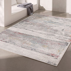 4’ x 6’ Gray Abstract Irregular Blocks Area Rug